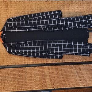 Boohoo Black and White Check Cardigan Duster 16